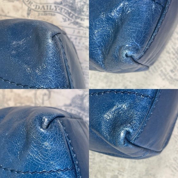 b. Makowski Karlie Glazed Leather Crossbody Adjust Strap Green - Picture 11 of 14